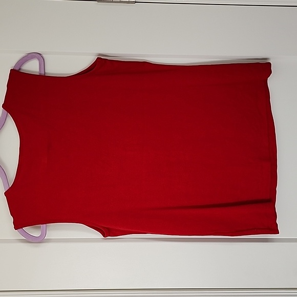 Karen Scott Red Sleeveless Rhinestone-like stud Cutout Accent Tank Top - Picture 5 of 7